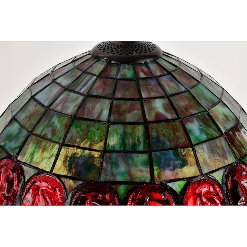 Tiffany-style Mika Turtleback Double-lit Table Lamp (optional colors)