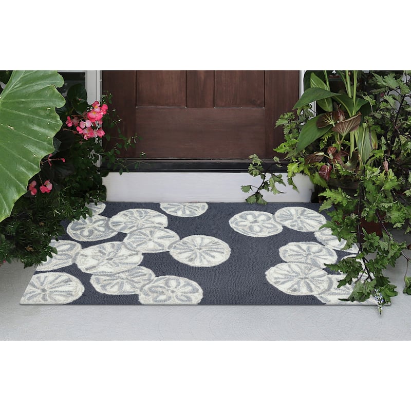 Liora Manne Capri Sea Biscuit Indoor/Outdoor Area Rug Seafoam 1'8" x 2'6" - 1'8" x 2'6" - Navy