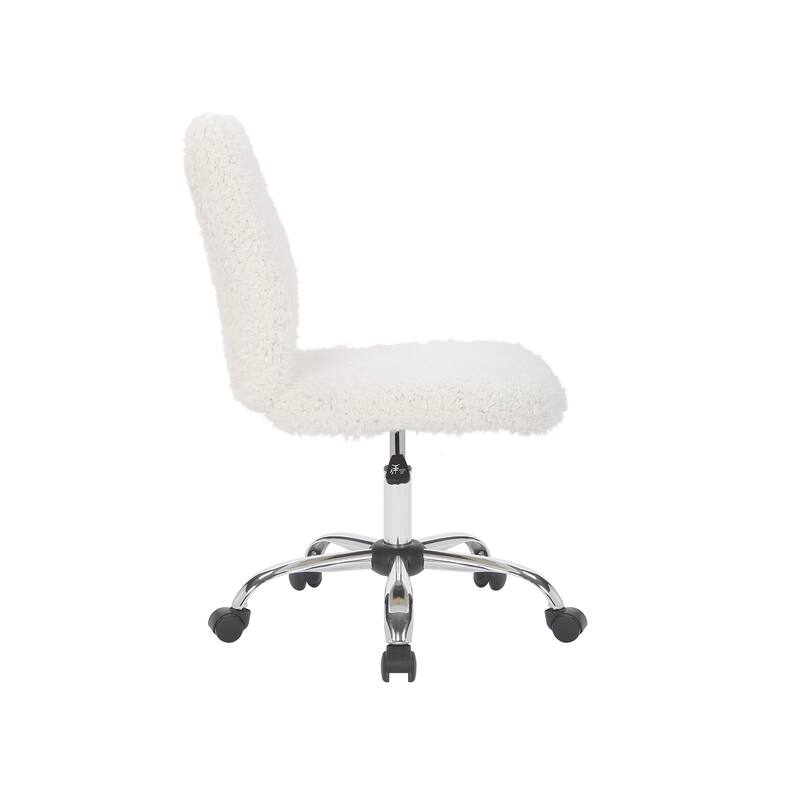 Porthos Home Alva Swivel Office Chair, Shaggy Fabric Upholstery