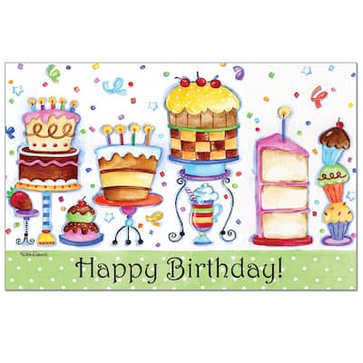 Counterart Paper Placemat, Birthday Cakes, 24-Pack
