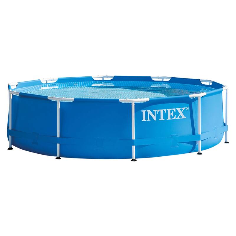 Intex 10 Foot x 30 Inch Above Ground Round Swimming Pool, (Pump Not Included) - 10'