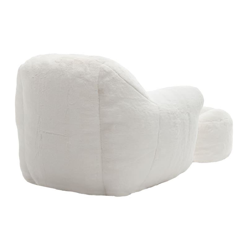 Comfy Bean Bag Sofa With Back Support, With Footstool,Faux Fur Bean Bag Chair For Adults And Kids