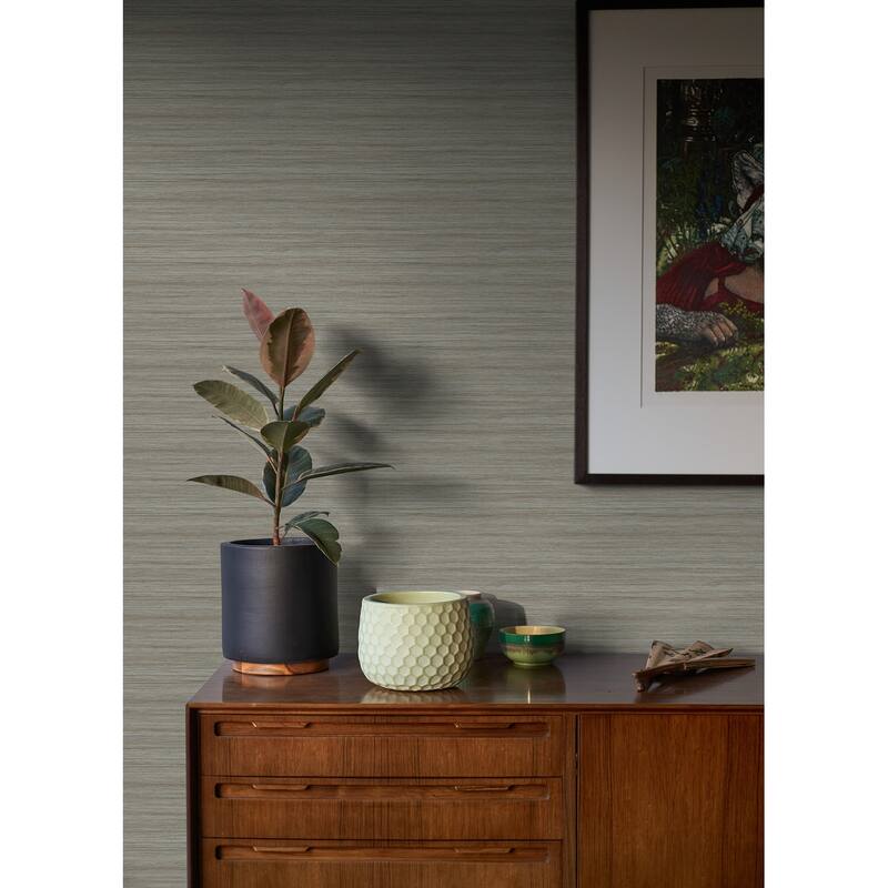 A-Street Prints Shantung Brown Silk Wallpaper