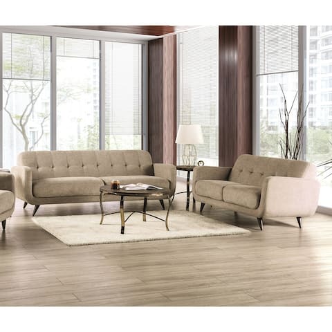 Furniture of America Nathalie Upholstered Tufted 2-Piece Sofa Set
