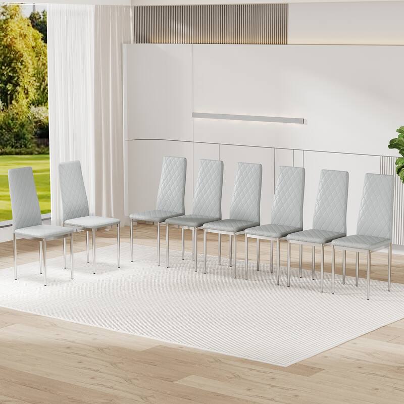 Dining Chair Reception Chair Kitchen Chair Side Chair Office Chair Coffee Chair Set of 8 with Metal Legs