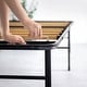 preview thumbnail 6 of 7, Black Steel Bed Frame with Wicker Wood Slats, 14inch Height, Center Support Legs, Box Spring-Free Platform Design