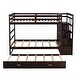 preview thumbnail 15 of 25, Twin over Twin Wood Bunk Bed with Trundle and Storage Staircase