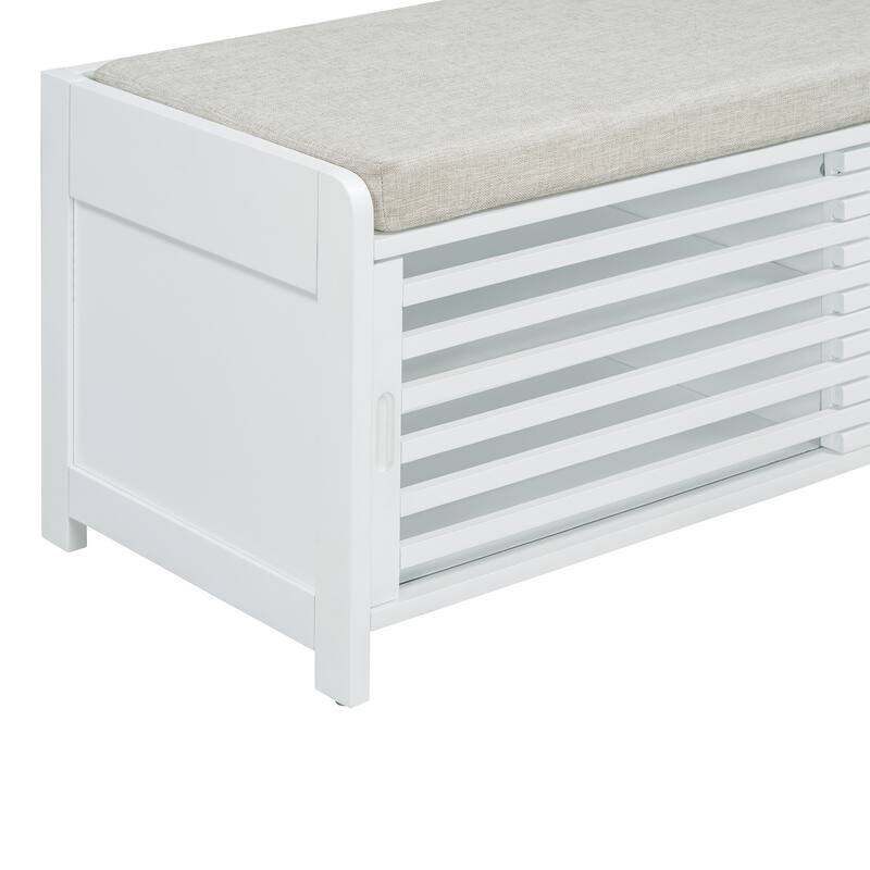 Shoe Bench with Storage and Cushion