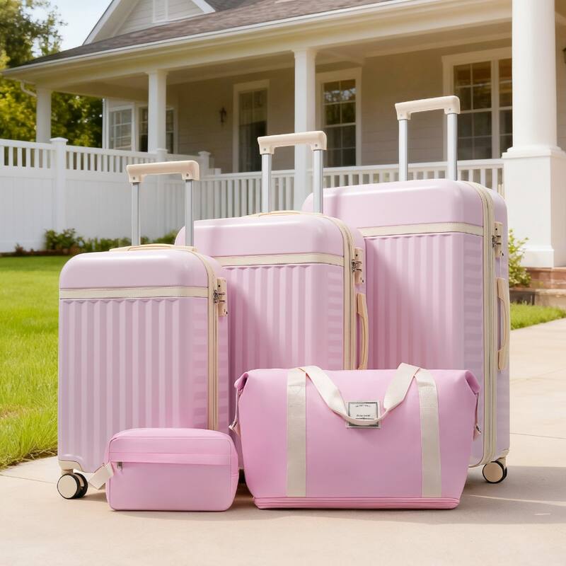 5-Piece Modern Hard-Shell Luggage with Expandable Luggage, Travel Bag, Spinner Wheels and TSA Lock, for Boarding Travel