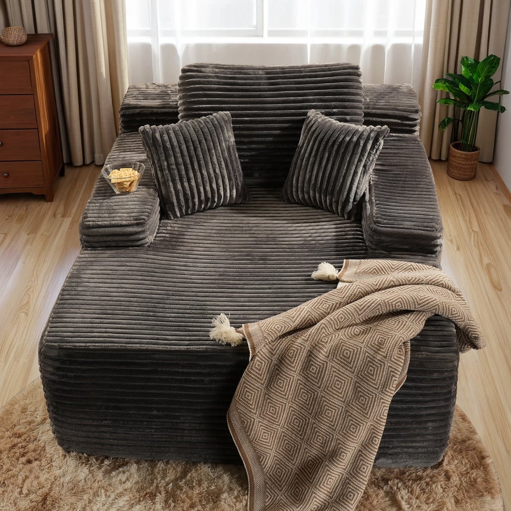 HOOOWOOO Modern Upgraded Fabric Sofa Chaise Lounge