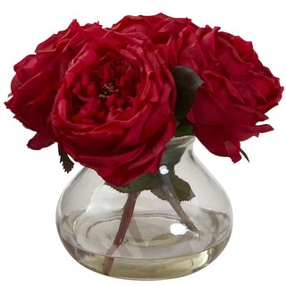 Fancy Rose w/Vase - H: 8 In. W: 8.5 In. D: 8.5 In.