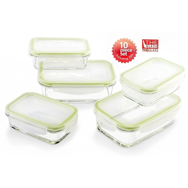 The Glass 10 Piece Rectangular Food Storage Container Set