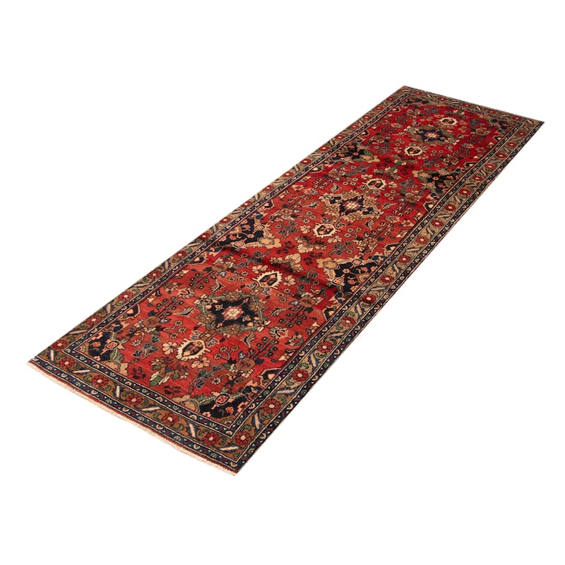 ECARPETGALLERY Hand-knotted Andelz Red Wool Rug - 3'5 x 10'11
