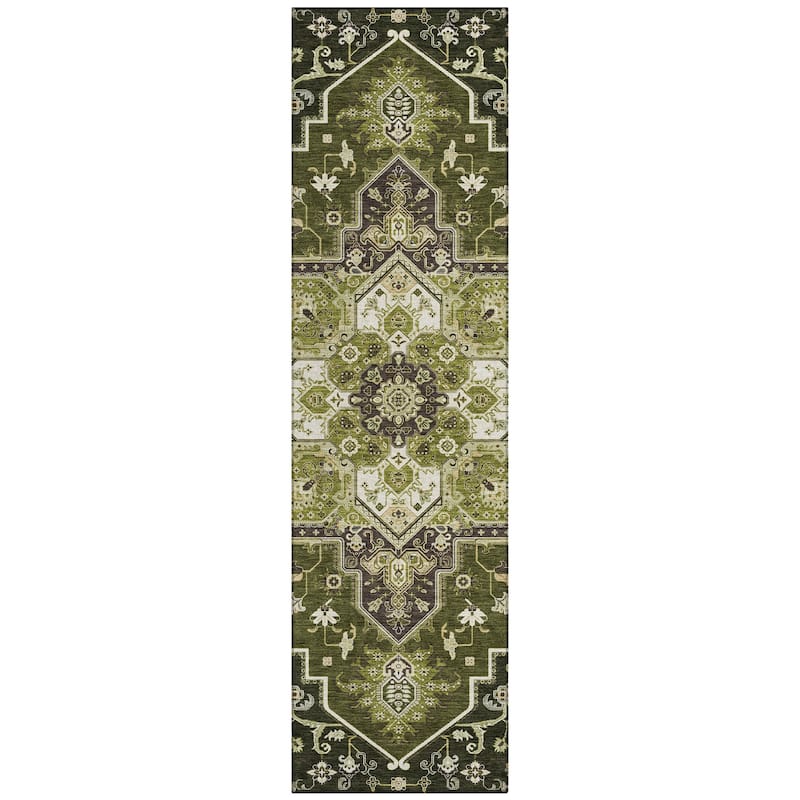 Machine Washable Indoor/ Outdoor Persian Traditional Chantille Rug
