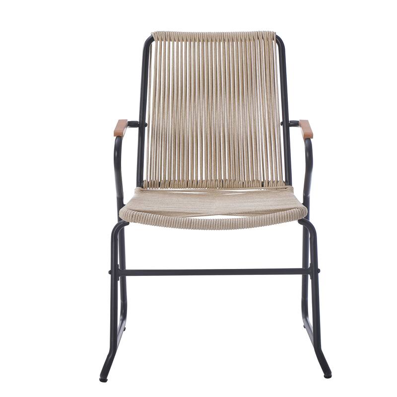 Moonstone Modern Outdoor Rope Weave Chat Set with Side Table by Christopher Knight Home