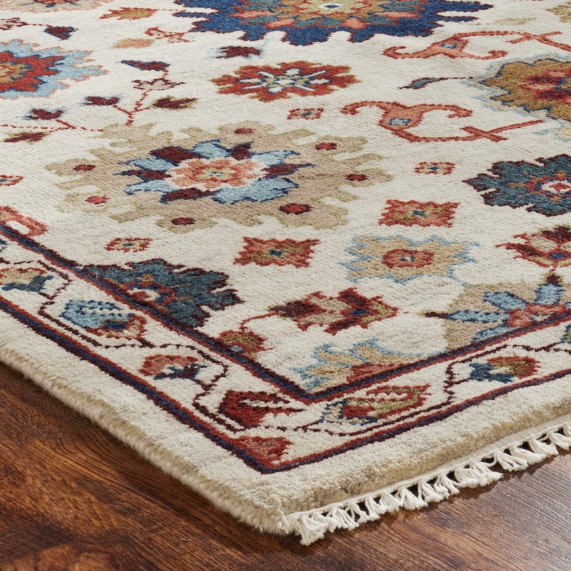 Ivory/Multi Hand-Knotted Area Rug