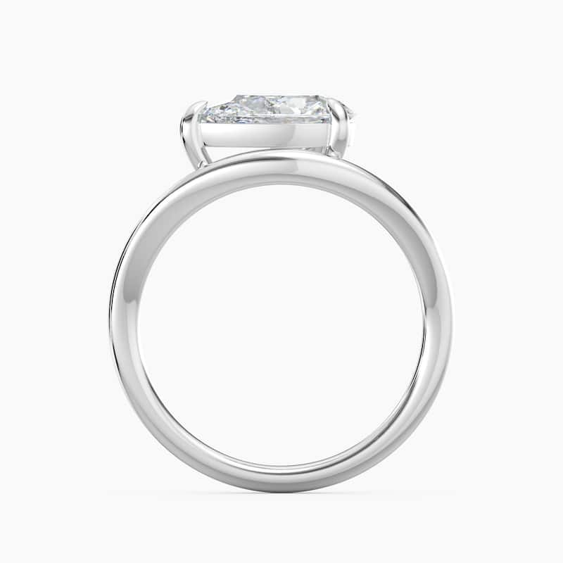 Auriya 14K Gold Lab Grown Diamond Pear Shape Curved Solitaire Engagement Ring 1.00 - 5.00ct. tw. (F-G, VS)