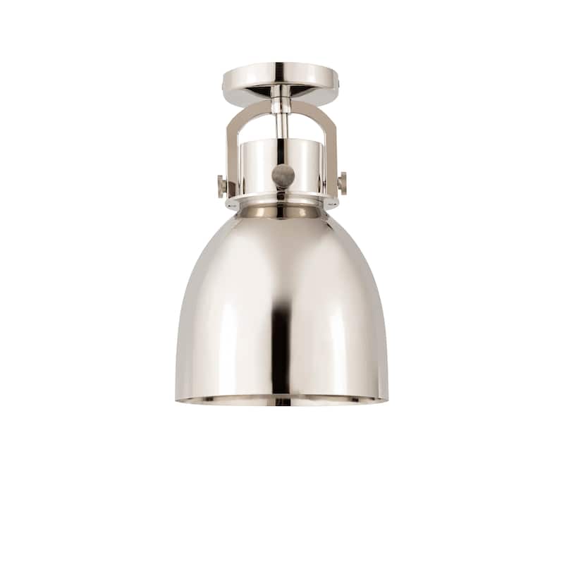Innovations Lighting Newton Metal Bell - 1 Light 8" Flush Mount - Polished Nickel