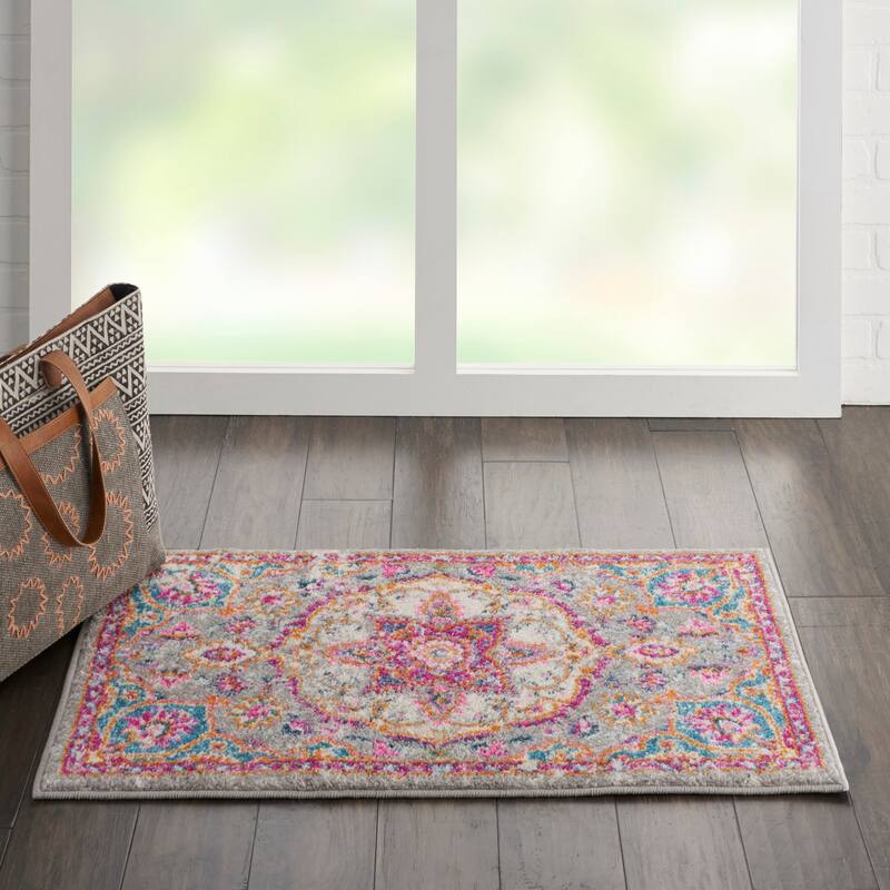 Nourison Cayuga Medallion Area Rug - 1' 10" x 2' 10" - Grey/Multi - Rectangle