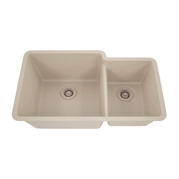 slide 2 of 8, 32 Inch Lexicon Platinum Quartz Composite Drop-in Undermount Galaxy Beige - 19" W x 32" L x 9.75" H Galaxy Beige