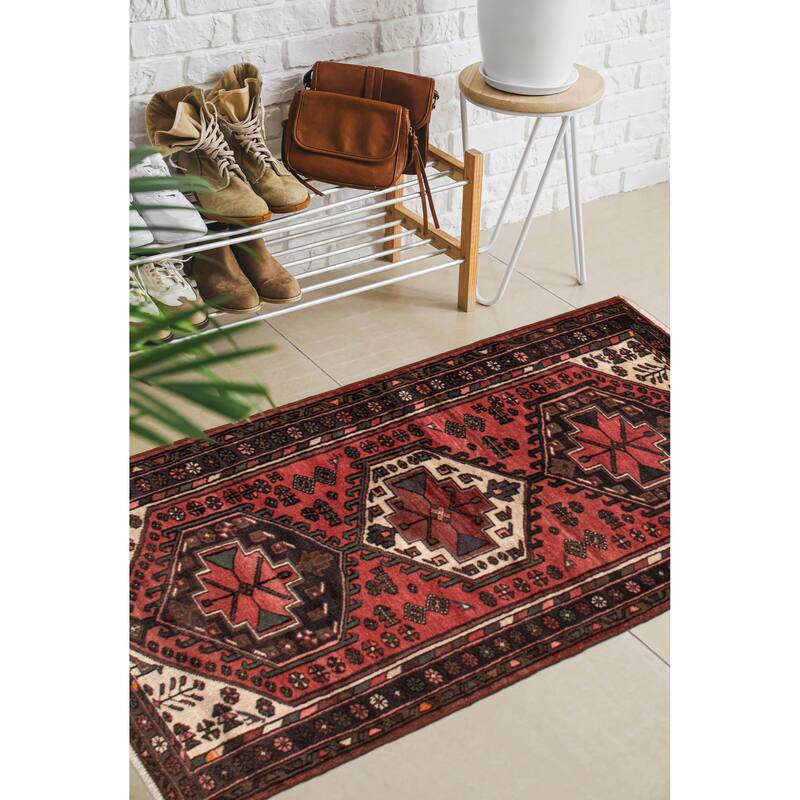 ECARPETGALLERY Hand-knotted Andelz Red Wool Rug - 3'3 x 6'4