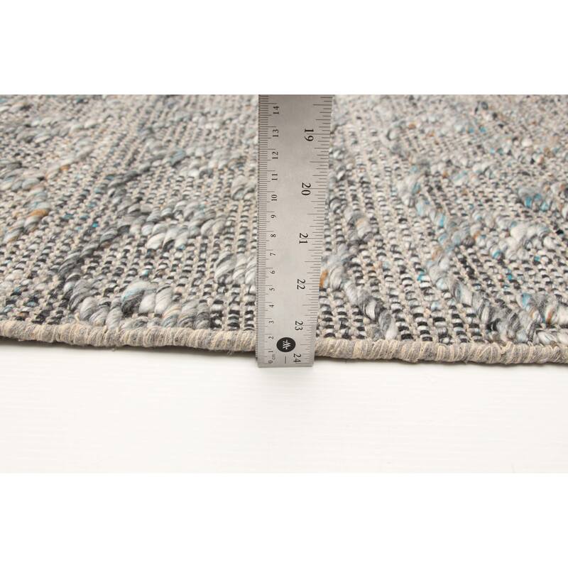 ECARPETGALLERY Braid weave Sienna Grey Wool Rug - 5'3 x 7'6