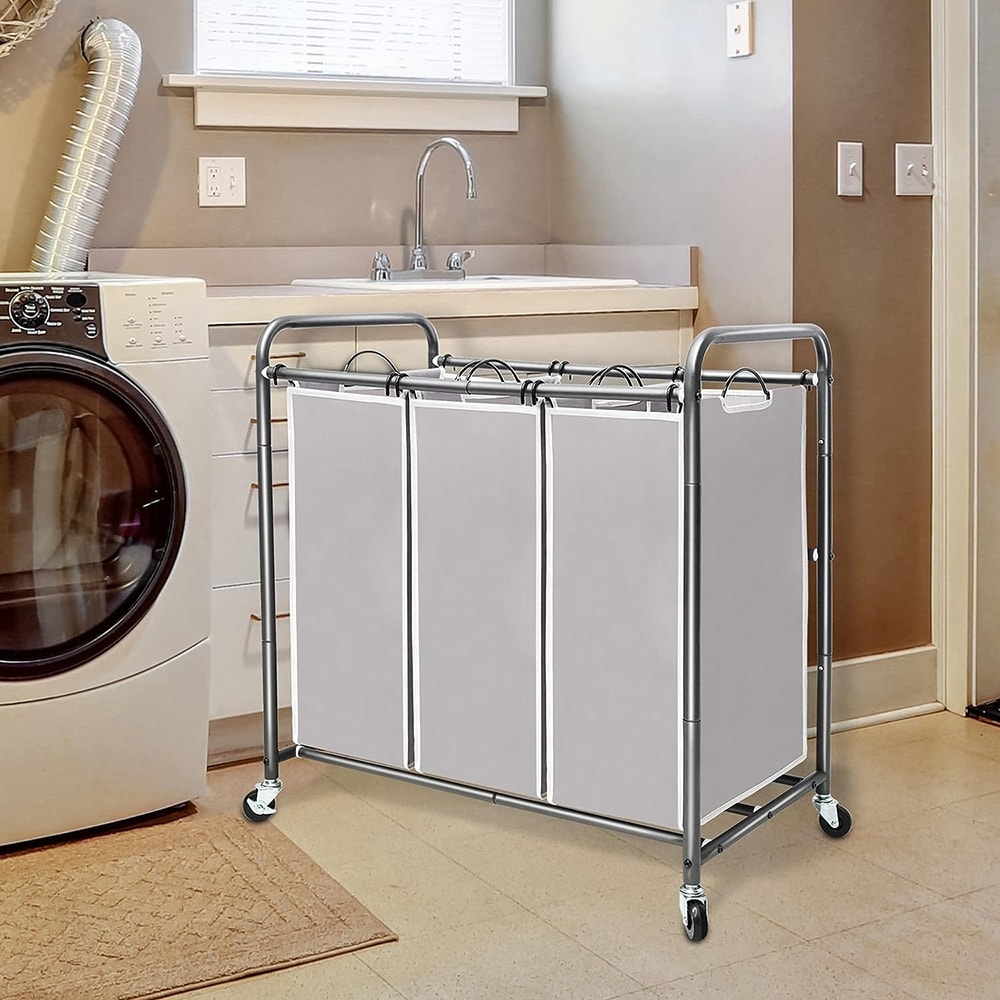 Three section discount laundry hamper