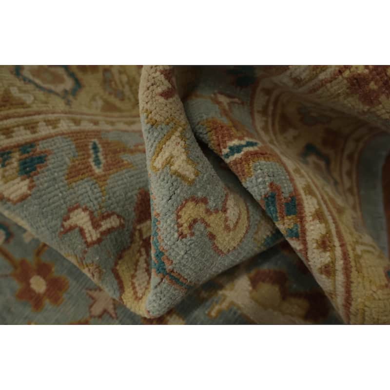 Hand Knotted Oriental 100% Wool Carpet Traditional All-Over Navy Blue & Blues Ziegler Area Rug - 3' 9'' X 2' 0''