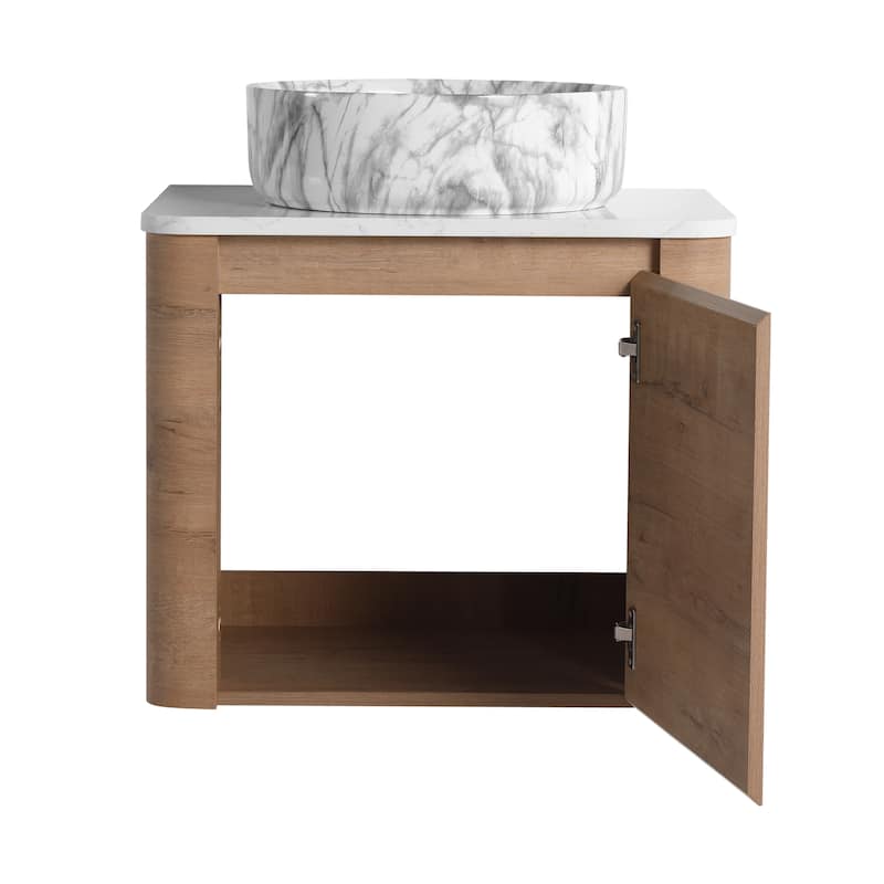 Bathroom Vanity With Sink In 24/30 Inch, Floating Bathroom Vanity With Soft Close Door