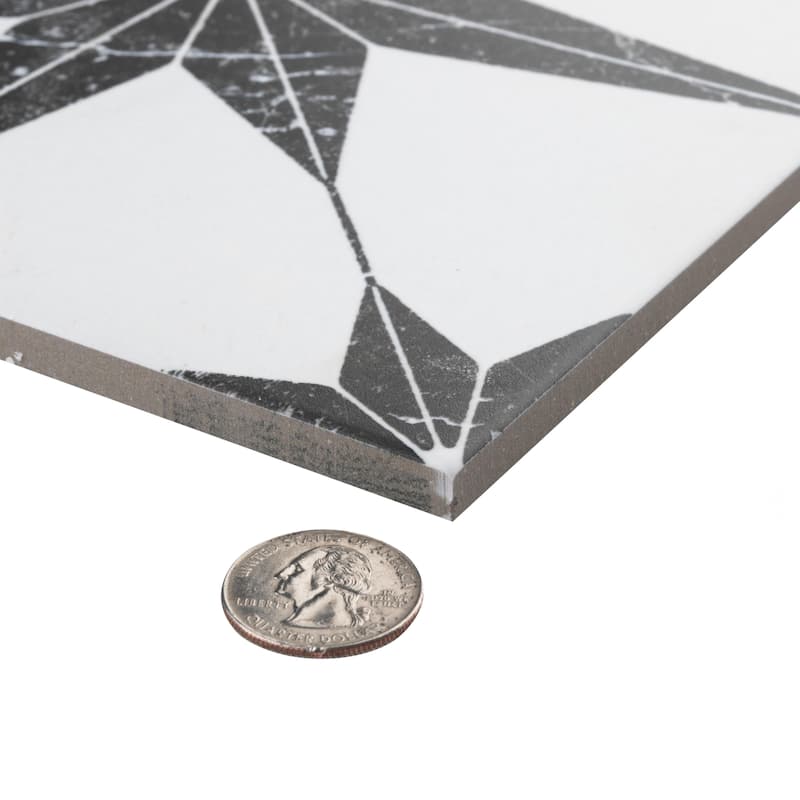 Merola Tile Merzoni Star Marquina 17-7/8" x 17-7/8" Porcelain Floor and Wall Tile