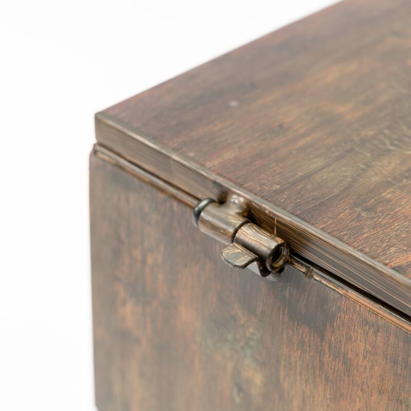 Anmytek Imitation Wood Grain Propane Tank Cover, Rustic Farmhouse Outdoor Patio Heater Tank Enclosure with Hinged Lid