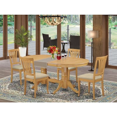 Oval Dining Table Set with Chairs - Rustic Kitchen Table & Dining Room Seating