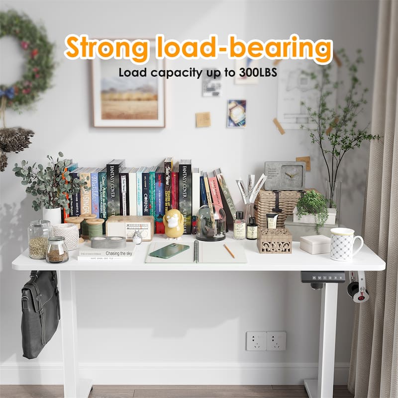 Electric Standing Adjustable Height Sit Stand Home Office Desk w/ Splice Board