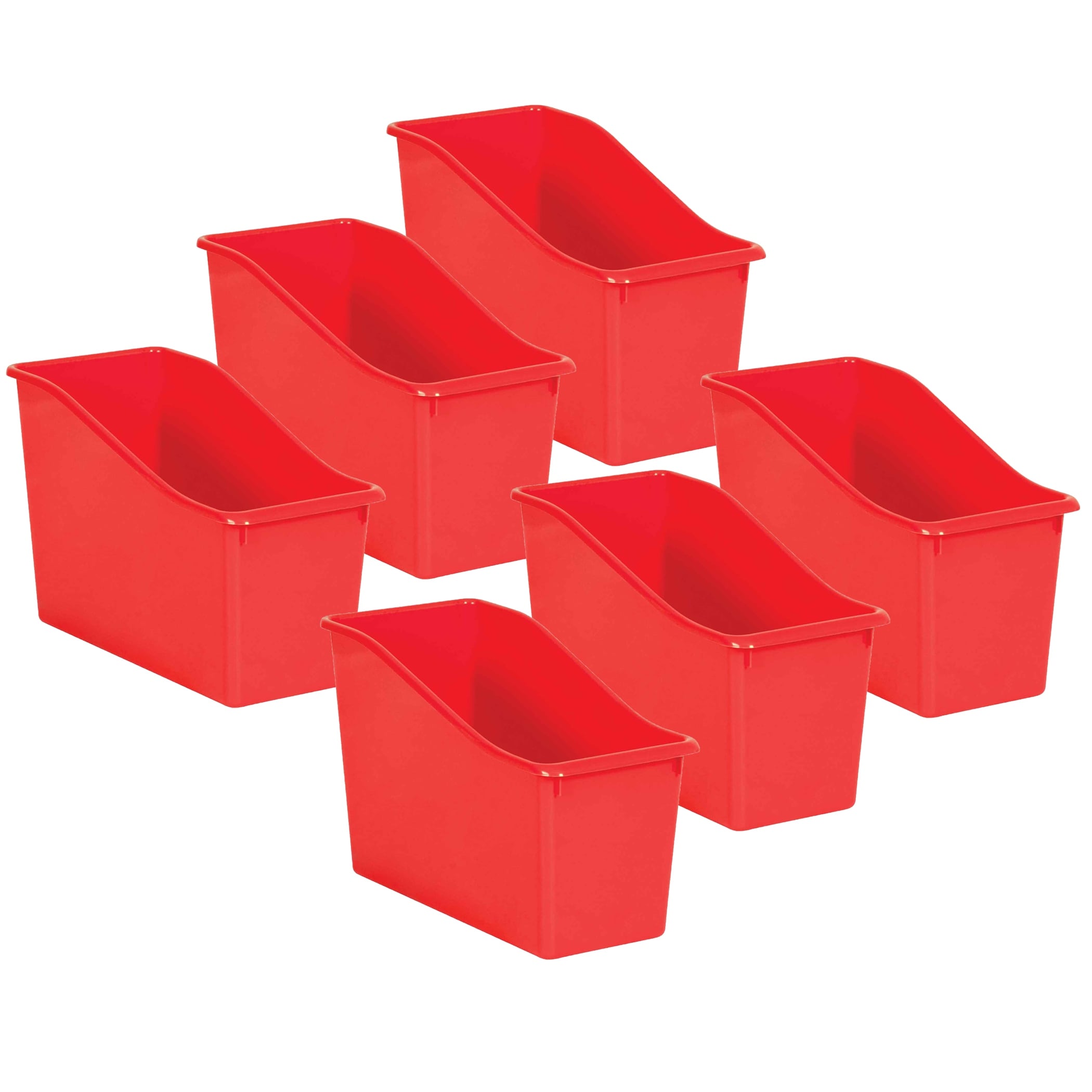 Teacher Created Resources Red Plastic Book Bin, Pack of 6