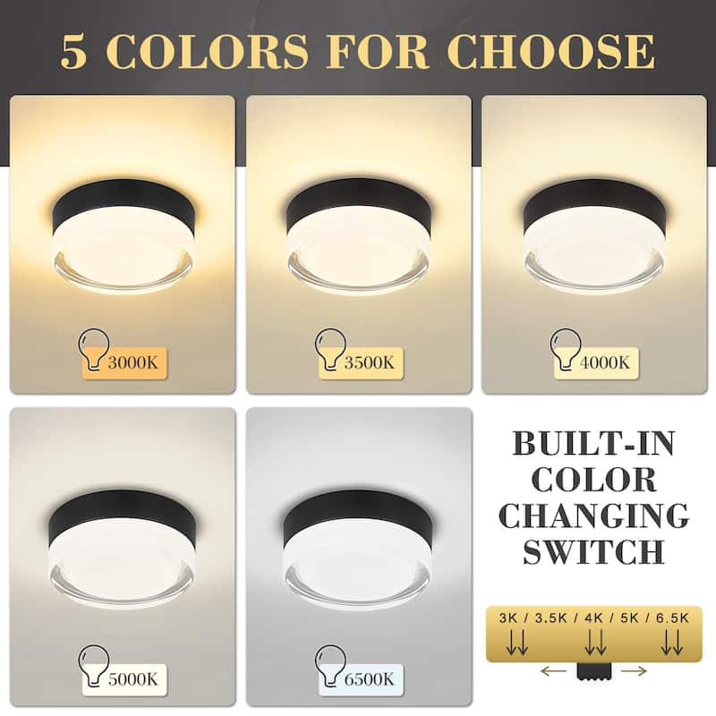 6 Inch LED Flush Mount Ceiling Lights, 4 Packs