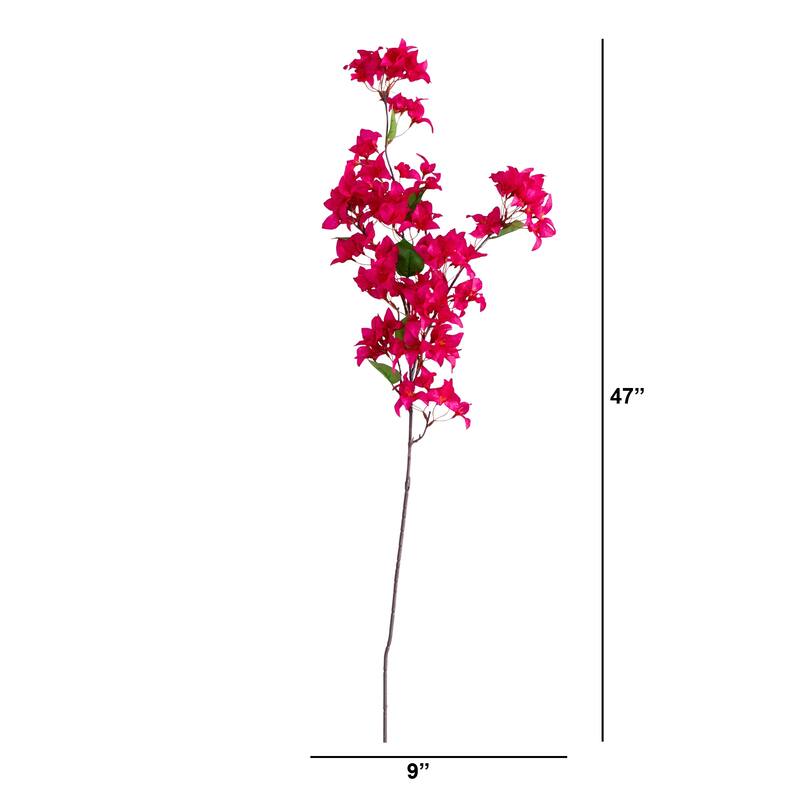 Bougainvillea Blossom Artificial Floral Stem Sprays - 47" - Pink - Set of 3