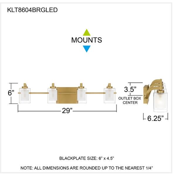 Kolt 4-Light Brushed Gold Bath Light