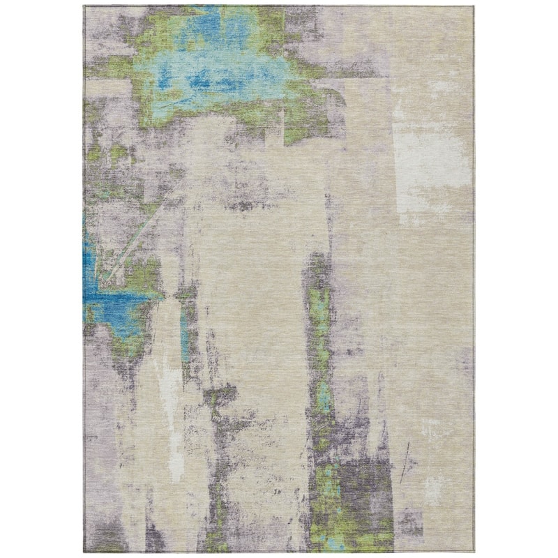 HomeRoots Abstract Transitional Rectangle Outdoor Rug