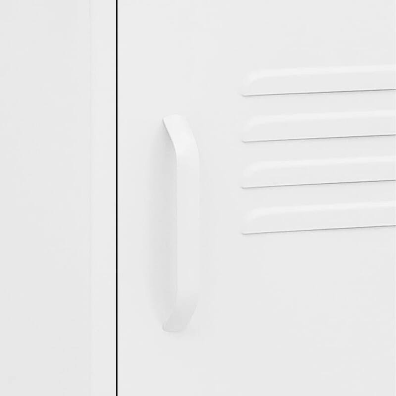 vidaXL Nightstand Set of 2 White Steel Small Nightstand Square