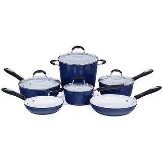 Bella 10-Pc Hard Anodized Ceramic Red Cookware Set 
