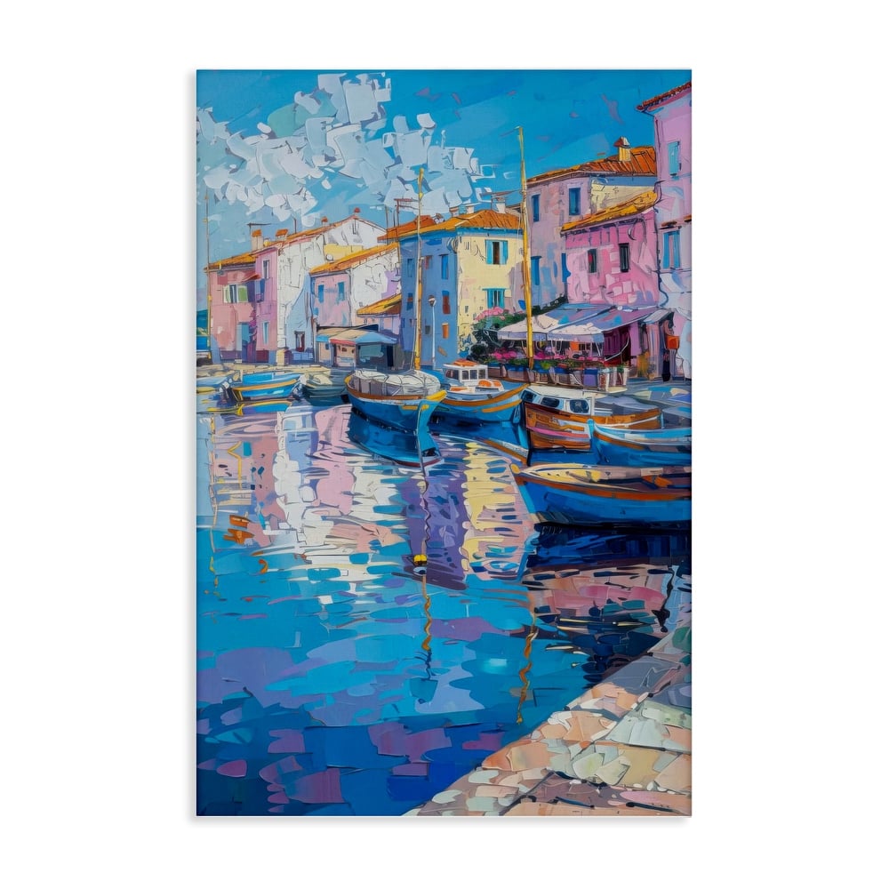 Stupell Abstract Harbor Reflection Canvas Wall Art Design By LSR Design Studio