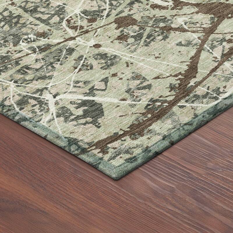 Machine Washable Indoor/ Outdoor Modern Splatter Chantille Rug