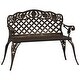 preview thumbnail 9 of 19, vidaXL Patio Bench 42.5" Cast Aluminum - 42.5" x 23.6" x 32.7"
