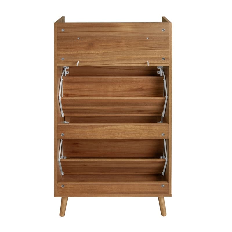 Rattan 2 Door 1 Drawer Shoes Cabinet, Shoe Rack, Double Layer, Suitable for Entrance