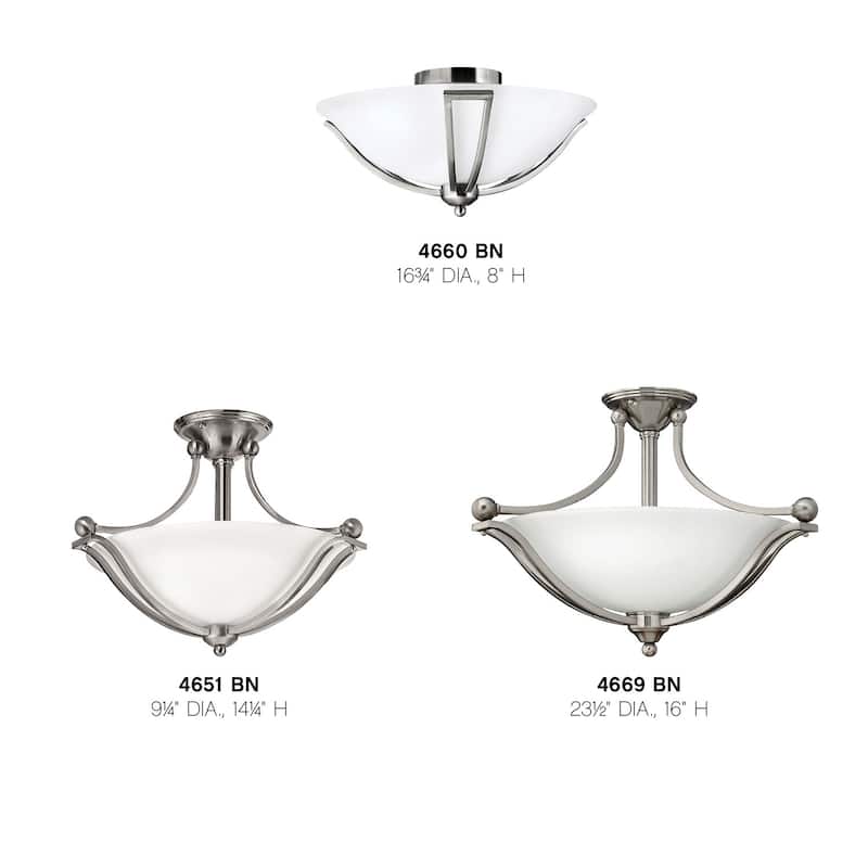 Hinkley Lighting 2 Light 16.75" Width Indoor Semi-Flush Ceiling