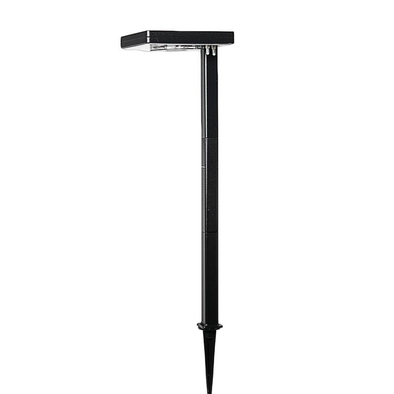 80 Lumen Contemporary Square Solar Outdoor Path Light - 1-Pack - Black