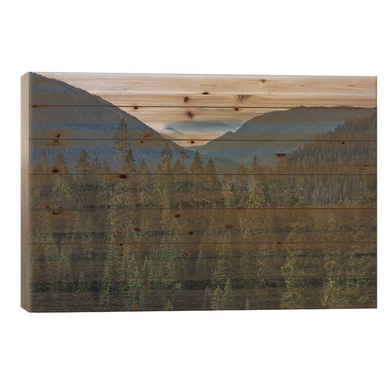 The Mountains Are Calling Print On Wood by Louis Ruth - Multi-Color - 26x40x1.5