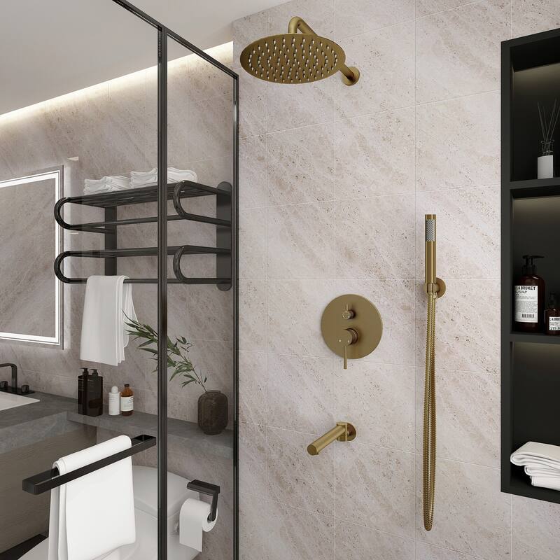 10-Inch Three-function Wall-mounted Round Shower Set