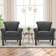 preview thumbnail 3 of 14, Costway Set of 2 Upholstered Fabric Accent Chairs w/ Rubber Wood Legs - 31.5'' x 31'' x 36''