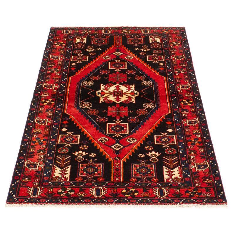 ECARPETGALLERY Hand-knotted Andelz Black Wool Rug - 4'7 x 7'1
